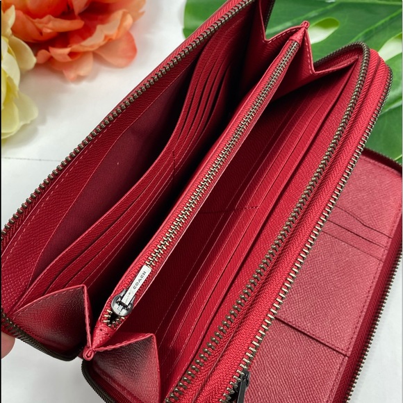 Coach travel wallet red large clutch double zipped - Picture 7 of 8